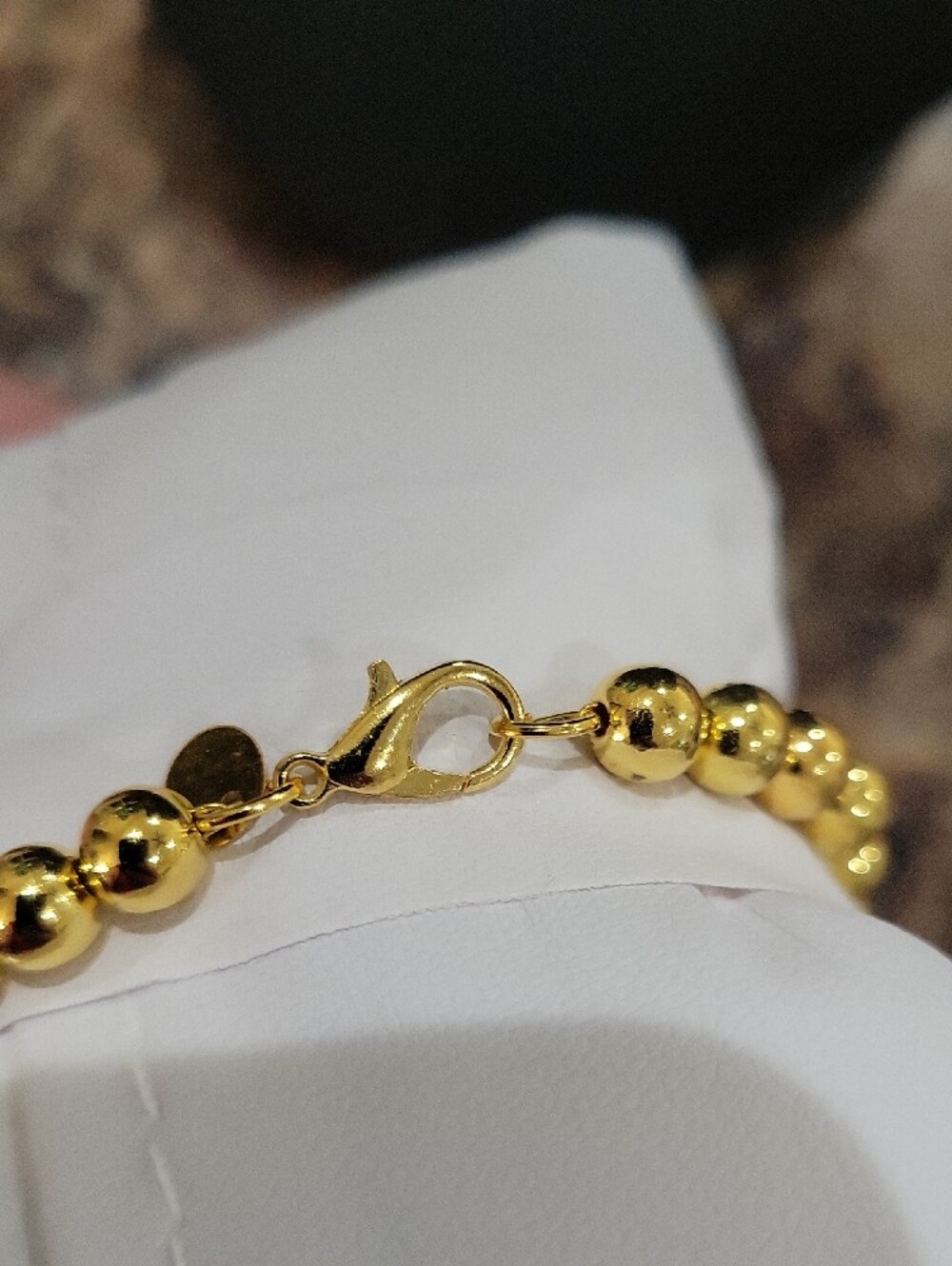 Gold Bead Bracelet - Women's Jewelry - Picture 3 of 3